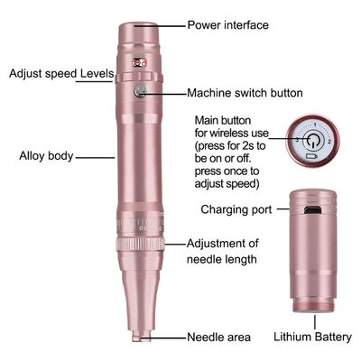 Máy máy hình xăm súng không dây phổ biến Chiều dài 136 * 20mm Microblading Máy PMU không dây cho lông mày nhà cung cấp