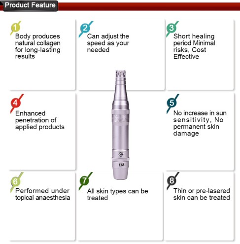 Máy trang điểm vĩnh viễn loại bỏ sẹo - Bút đóng dấu Derma Micro Needling bằng điện tự động 2