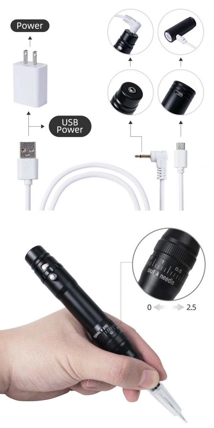Máy xăm lông mày bằng pin chuyên nghiệp với nhô kim 0-3.5mm và thiết kế không dây 4