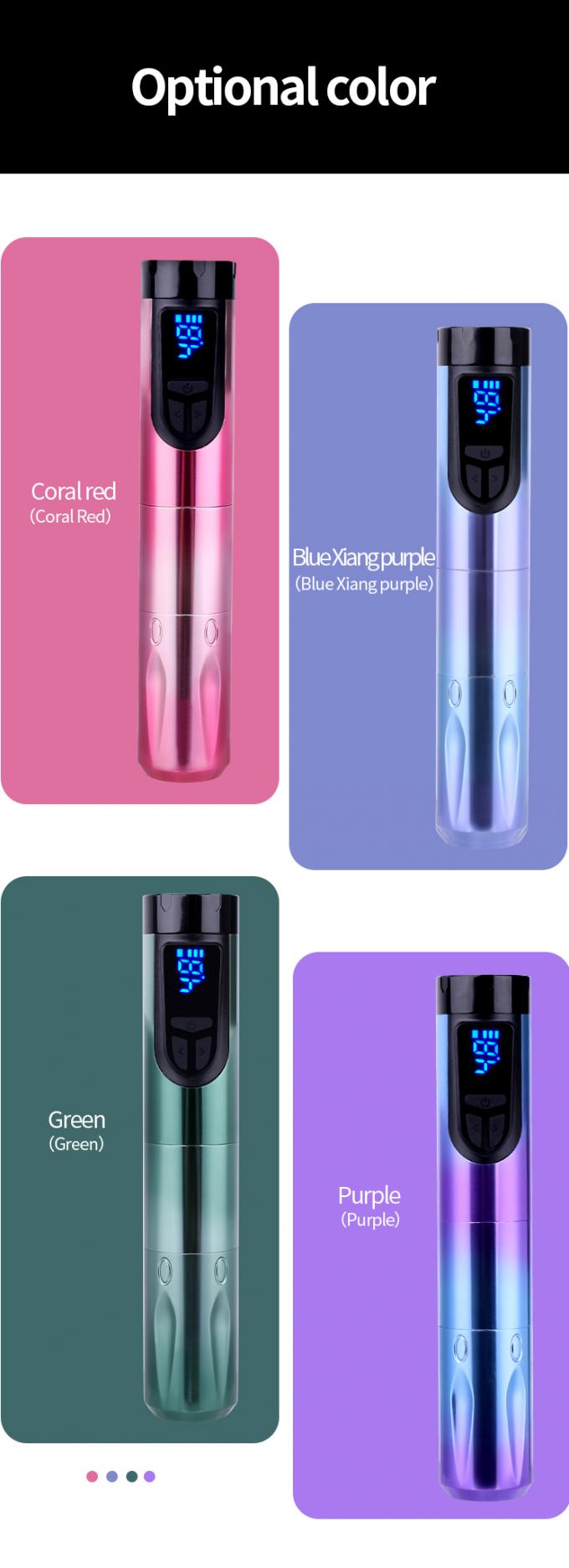 Máy xăm không dây với màn hình LCD và pin thay thế Thiết kế nhôm máy bay 5