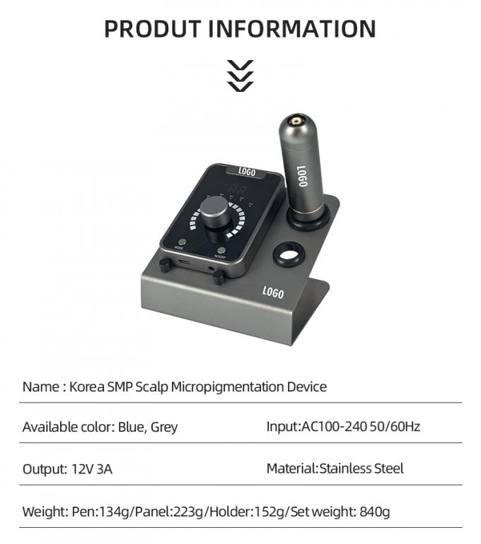 Thiết bị vi sắc tố da đầu SMP loại s&uacute;ng điện với trang điểm vĩnh viễn v&agrave; M&aacute;y xăm động cơ Thụy Sĩ m&agrave;u xanh đen 2