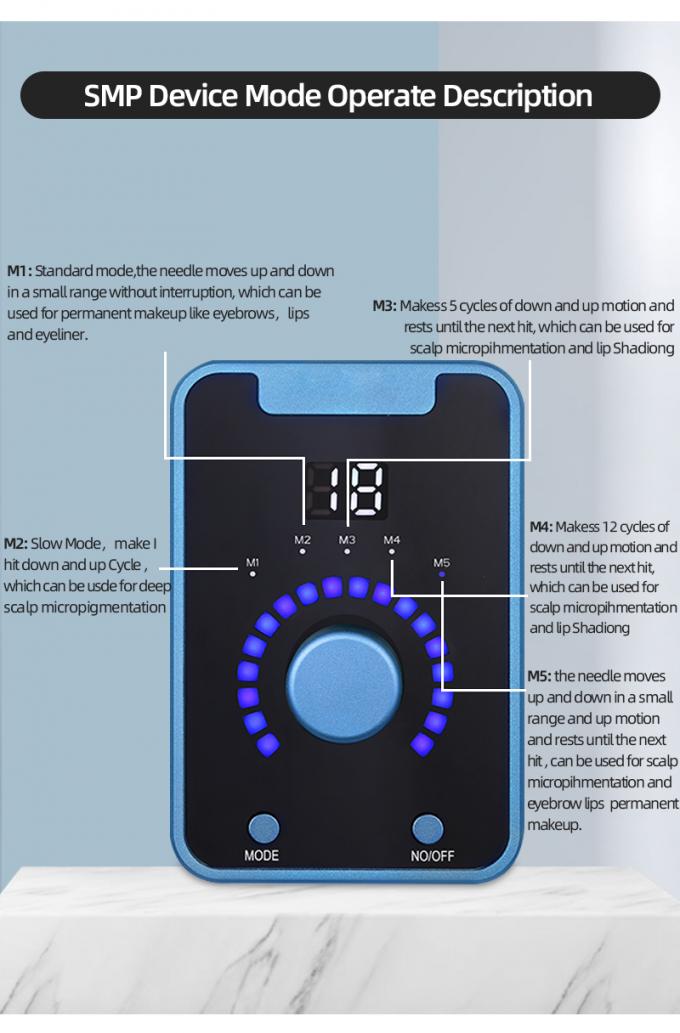 Thiết bị vi sắc tố da đầu SMP loại s&uacute;ng điện với trang điểm vĩnh viễn v&agrave; M&aacute;y xăm động cơ Thụy Sĩ m&agrave;u xanh đen 4