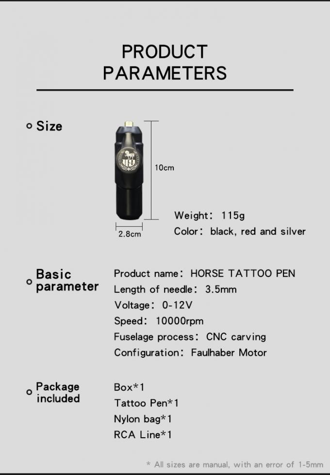 10000 tốc độ công nghệ cao Perfect Body Short Pen, Máy xăm với đèn LED 2