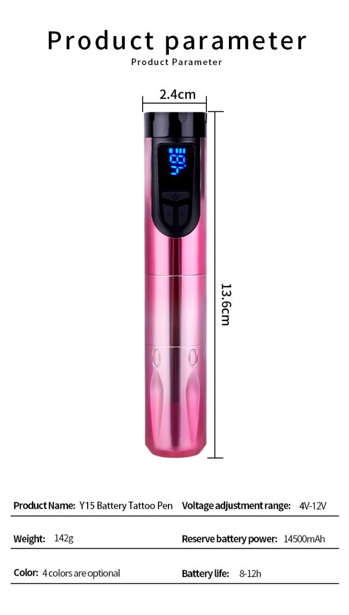 Y15 1200mAh Kh&ocirc;ng d&acirc;y quay m&aacute;y xăm b&uacute;t h&igrave;nh xăm s&uacute;ng loại sản phẩm 12