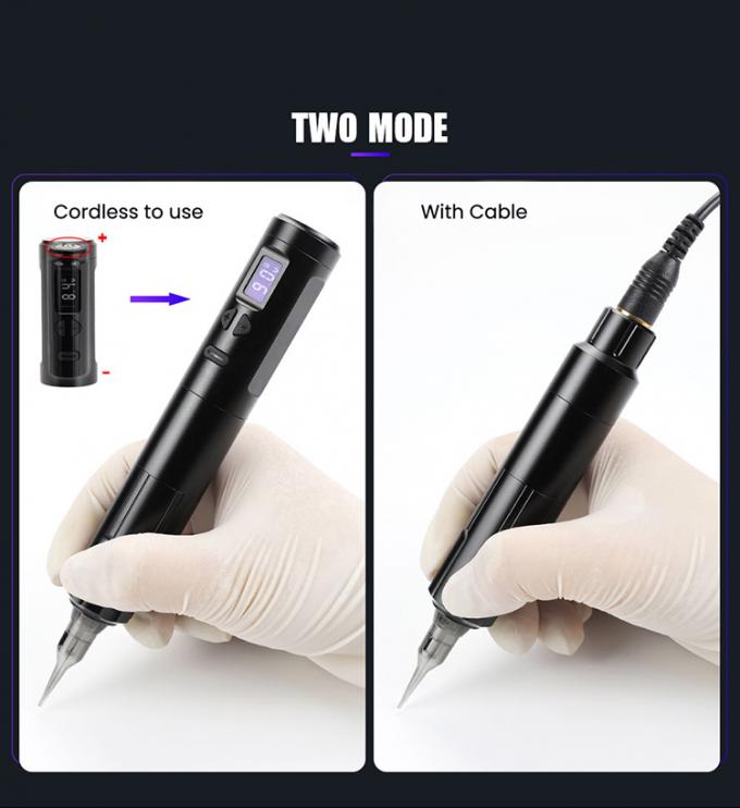 M&aacute;y xăm kh&ocirc;ng d&acirc;y Dermografo M&aacute;y xăm điện kh&ocirc;ng d&acirc;y M&aacute;y trang điểm vĩnh cửu nh&ocirc;m 2 đầu pin RCA Connector Model 8