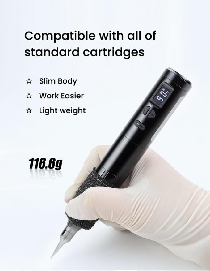 M&aacute;y xăm kh&ocirc;ng d&acirc;y Dermografo M&aacute;y xăm điện kh&ocirc;ng d&acirc;y M&aacute;y trang điểm vĩnh cửu nh&ocirc;m 2 đầu pin RCA Connector Model 12
