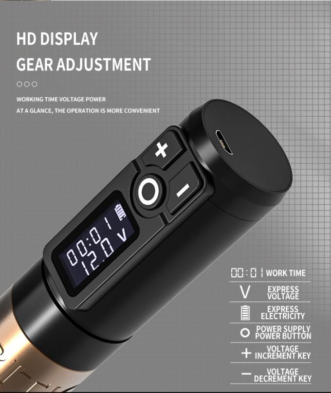 Tham vọng binh sĩ m&agrave;n h&igrave;nh kỹ thuật số s&uacute;ng xăm điện m&aacute;y kh&ocirc;ng d&acirc;y m&aacute;y xăm quay m&aacute;y b&uacute;t cho nghệ sĩ xăm 12