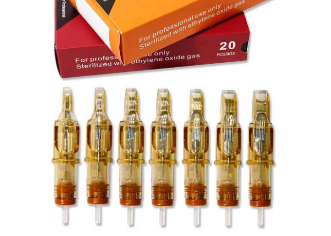 20Pcs / hộp hộp màu vàng hình xăm lông mày kim trang điểm vĩnh viễn 0